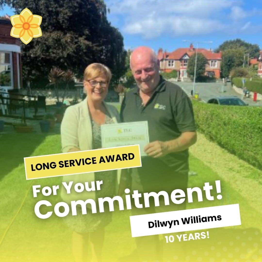 Dilwyn celebrating 10 years with the TLC team