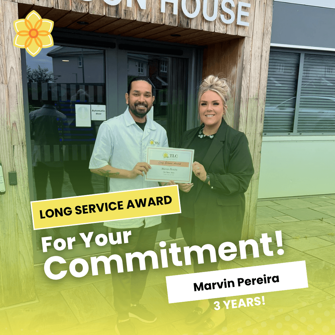 Marvin celebrating three years of service with TLC