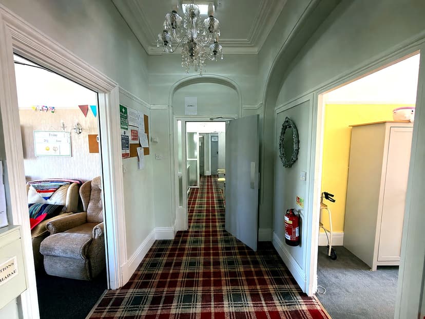 Spacious main hallway at Chaseley House