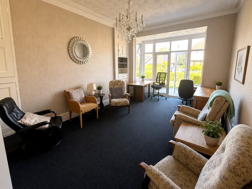 Staff lounge and break area at Chaseley House