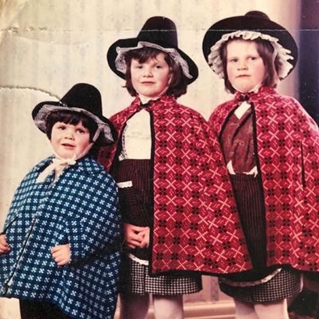 The TLC founding sisters as children in Welsh costume